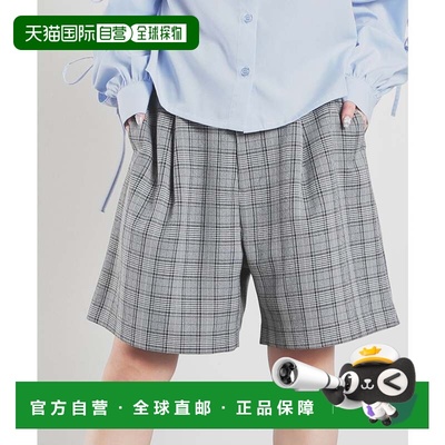 日本直邮Honeys 女士短裤 再生聚酯材质 纯色/千鸟格/格纹 有里衬