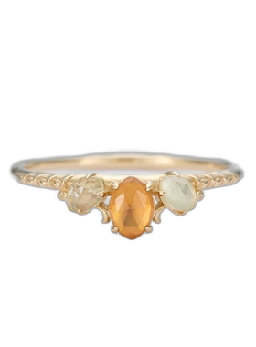 日潮跑腿Agete阿卡朵 K10多石戒指 金色 11号 10241111041石榴石