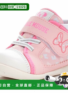 日本直邮MOONSTAR 迪士尼 DN B1357 婴儿鞋粉色米妮图案中帮2E 码