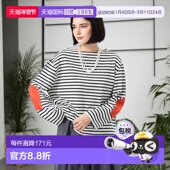 13140512222女装 1h可退 女士补丁条纹长袖 T恤 日本直邮BEAMS BOY