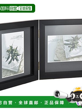 Hakuba白马 木制正方形2面相框 L 黑色 FSQCR-BKL2