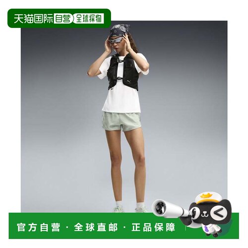 日本直邮PUMA 女式跑步DRMRUN 3 BRIGHTSTRDE短裤 薄荷奶油色