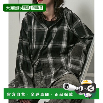 日本直邮Alfred Alex 男女同款 渐变格纹连帽衬衫 AAsh1663