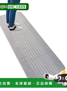 【日本直邮】Oka 人字形易洗厨房垫防滑日本制 60cm×180cm灰色