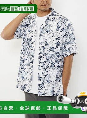 日本直邮MASTER FRAME 男士花卉图案开领短袖衬衫 A0447FB588男装