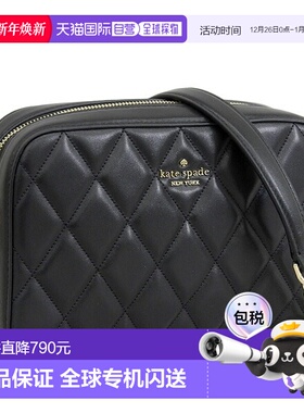 日本直邮Kate Spade 包袋 女士单肩包 皮革 黑色 CAREY 迷你相机