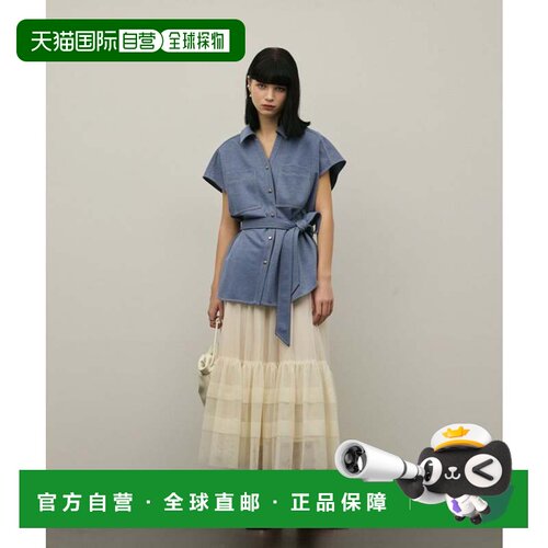 日本直邮GRACE CONTINENTAL 网纱层叠半身裙 米色a字裙