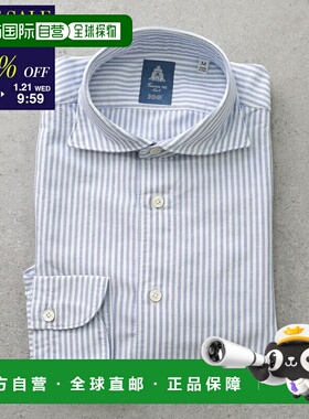 日本直邮Finamore SIMONE BALI 衬衫 A5069男士纯棉条纹衬衫翻领