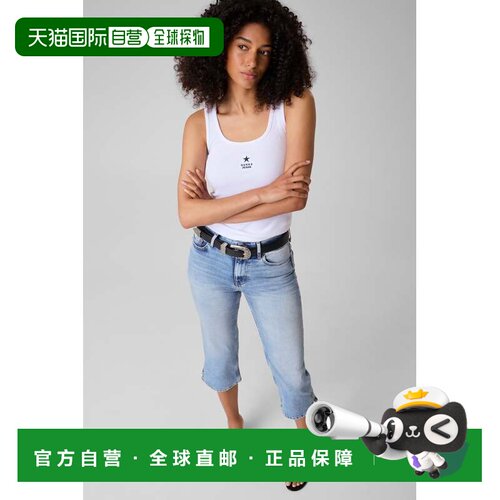 日本直邮GUESS 盖尔斯女士高腰七分牛仔裤