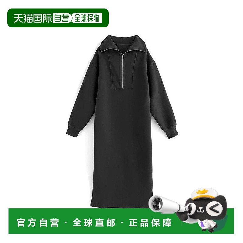 日本直邮日潮 GRL半拉链 刷毛长款卫衣裙sm11