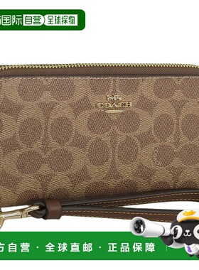 日本直邮COACH 蔻驰 钱包 女士 长款钱包 驼色 × 棕色 LZA WLT S