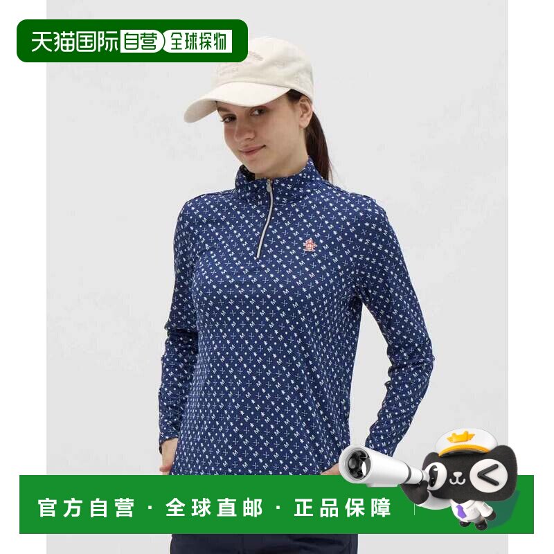 日本直邮Munsingwear 防晒NIR印花半拉链长袖衬衫高尔夫