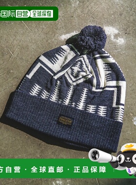 1h可退 日本直邮PENDLETON 男女同款 哈丁格纹针织帽 折边毛球设