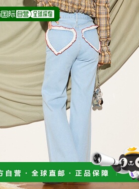 1h可退 日本直邮CIAOPANIC TYPY 女士心形蕾丝装饰喇叭牛仔裤 TYZ