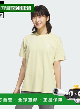 日本直邮 adidas 生活方式 Essentials Plus小标女士短袖T恤 黄色