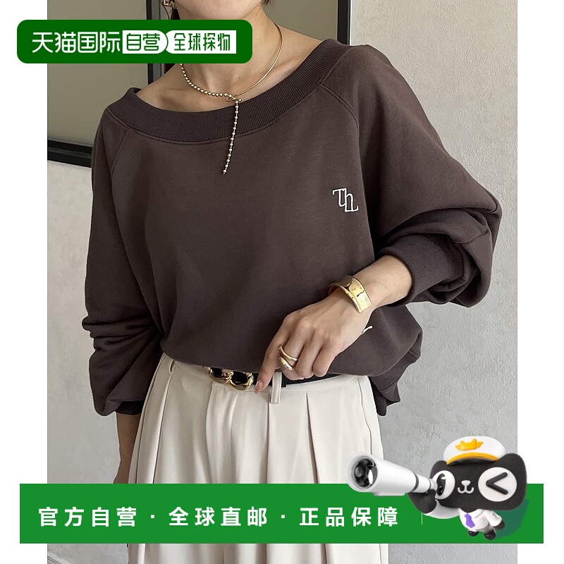 1h可退 日本直邮Thevon 女士刺绣标志船领宽松卫衣 PGD10A2206A00