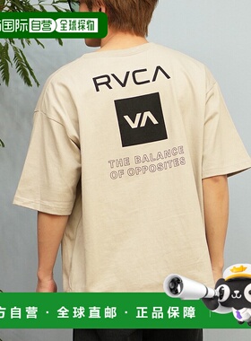1h可退 日本直邮RVCA 男女同款背部印花盒子logo短袖T恤 BF041P21