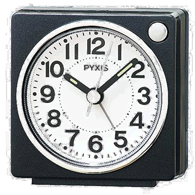 【日本直邮】Seiko Clock 闹钟 PYXIS 皮克西斯 NR449K 黑金属 家