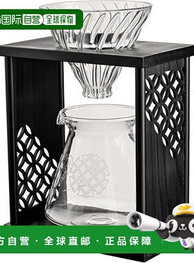 【日本直邮】HARIO 滴漏支架套装 七宝 黑色 600ml 1-4杯