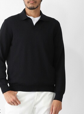 日本直邮Gran Sasso 男士长袖针织 Polo衫57189 14813 099 运动休