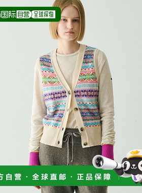 1h可退 日本直邮ERIBE 女装 彩色V领费尔岛针织背心 Superfine美