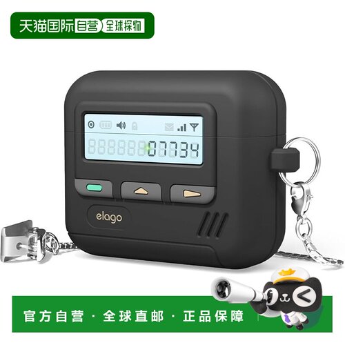 【日本直邮】elago AirPods 4 TPU防震保护套 吊绳 BP设计 黑色