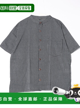 1小时内可退 日本直邮CAYHANE 男士条纹宽松版带领衬衫 NWW5116