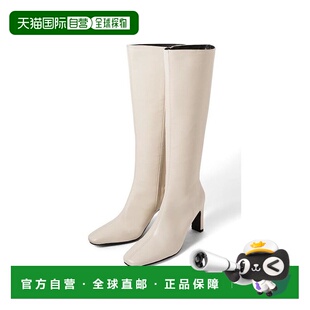 日本直邮日潮 GRL 方头高跟皮革长靴 gd1457尖头时尚靴子长筒靴