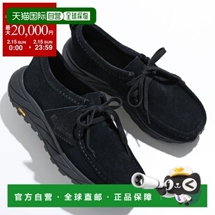 日本直邮Clarks WALLA EDEN LO 莫卡辛鞋 (26181120)黑色绒面革材