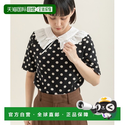 日本直邮CHILD WOMAN 女装 纯棉五分袖圆点印花套头衫 0101CT0222