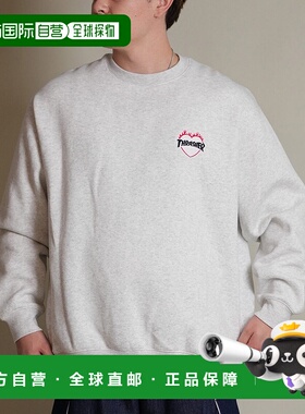 1h可退 日本直邮THRASHER男女同款宽松版型连帽卫衣 心形火焰刺绣