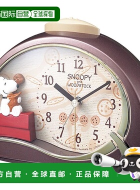 【日本直邮】Rhythm丽声 闹钟 史努比/棕色 4SE506MJ09