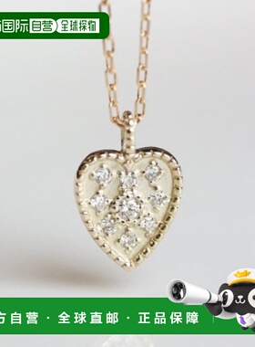 1h可退 日本直邮cui-cui K10黄金钻石心形吊坠项链 781315