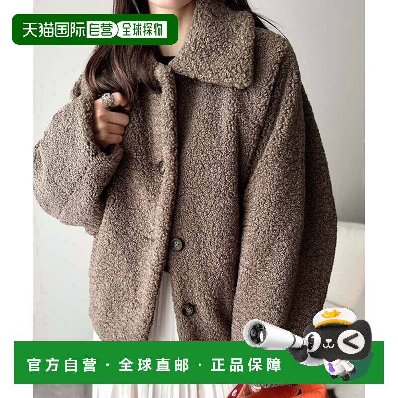 日本直邮Classical Elf 泰迪熊毛外套 咖啡色皮草牛仔夹克上衣