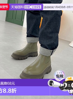 日本直邮Oriental Traffic 厚底侧边拼接靴 21404 OR526BW001914