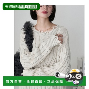 日本直邮forksy. FOkn877 女士复古水洗圆领针织衫