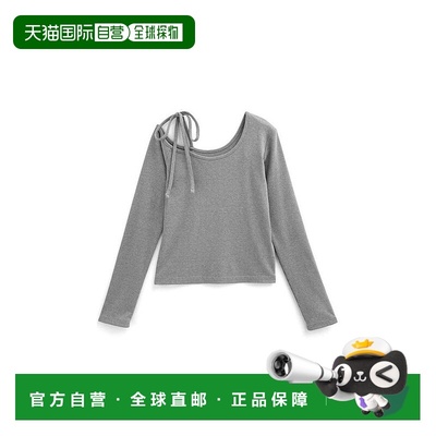 日本直邮日潮 GRL蝴蝶结单肩罗纹华夫格女装上衣GN310