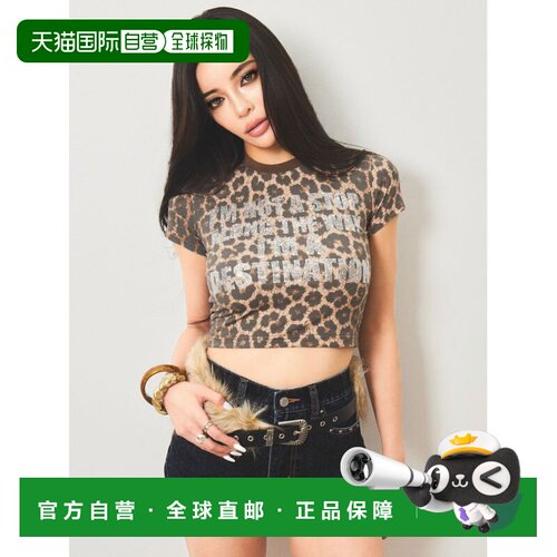 日本直邮SupBaby × EVRIS 联名 女士 短款T恤 线石消息标语设计
