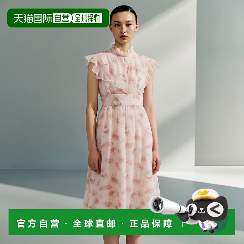 日本直邮SAISON DE PAPILLON女士花卉图案雪纺中长款连衣裙 sdp00