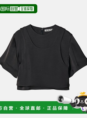 1h可退 日本直邮LE CIEL BLEU女装丝滑光泽感叠穿衬衫 27A63101