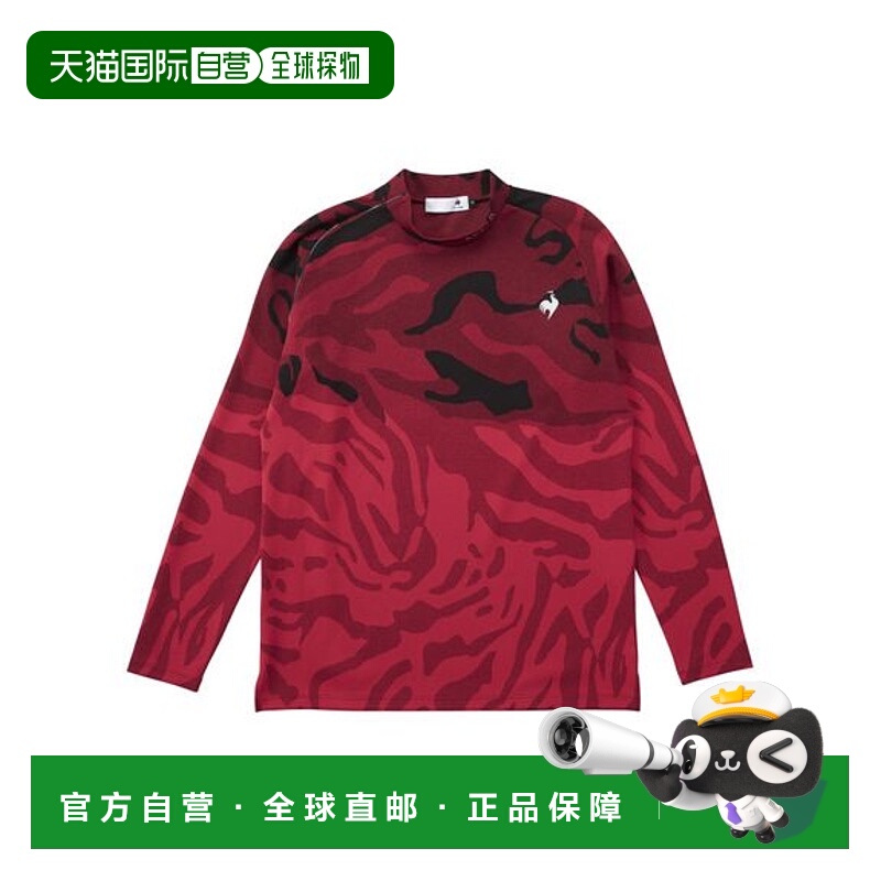 日本直邮le coq GOLF-[rijoume]大理石jacquard高颈长袖衬衫速干