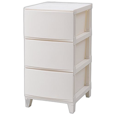 【日本直邮】sanka 3层收纳柜 rooms 白 squ+ROOM'SshadeRSD-S343