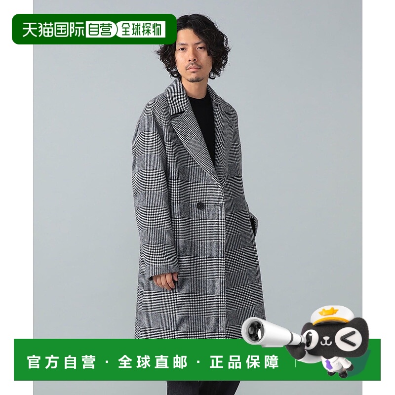 1h可退 日本直邮hevo男装宽松版型格伦格纹双排扣外套 2419018927