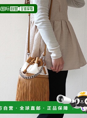 日本直邮J&M Davidson 中号流苏嘉年华白色铆钉单肩包 女款 LMDC-