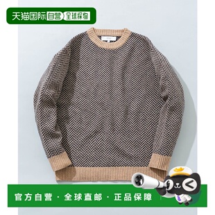 赫尔滨纹全羊毛质感 MEN男装 罗纹圆领针织 日本直邮ROSSO 1h可退