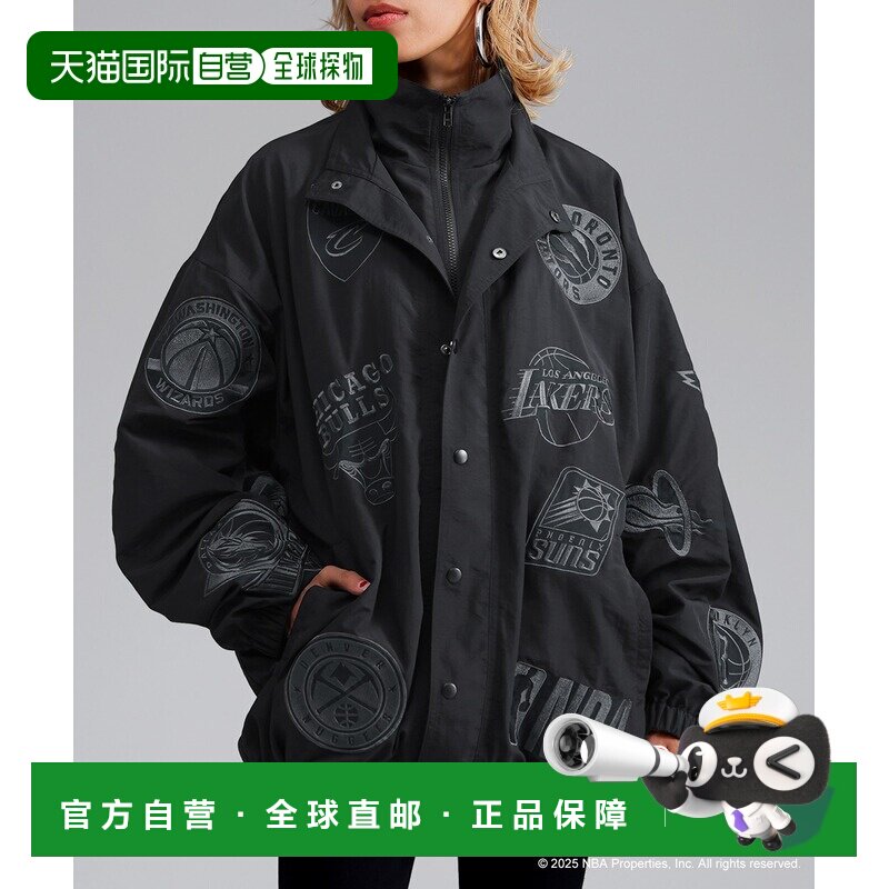 日本直邮antiqua 男女同款 NBA官方 logo刺绣 宽松连帽球衣外套 Y