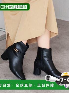 日本直邮VIVIAN 方头短靴金色装饰（黑色）