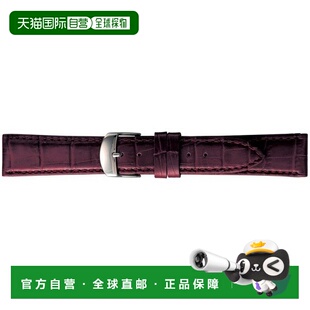 日本直邮BKME053ET BAMBI SCOTCHGARD 酒红色压纹皮革表带