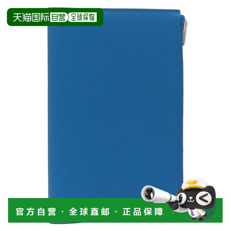 日本直邮Hermes Notepad EA Zip 银色金属件 W 印章双色蓝黑色 HE