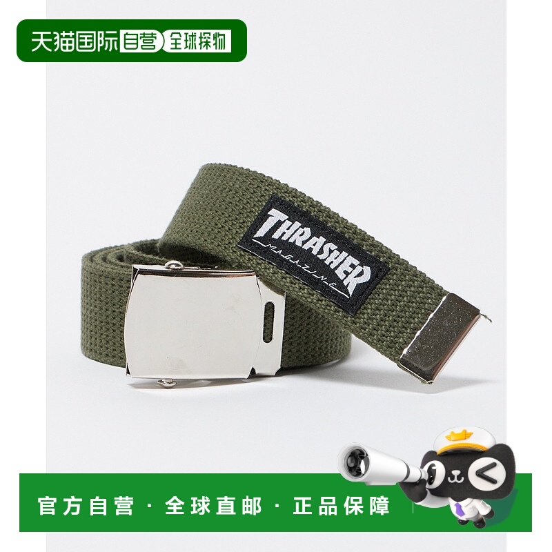 1h可退 日本直邮THRASHER 男女同款 32mm GI织标腰带 14424SS/☆,